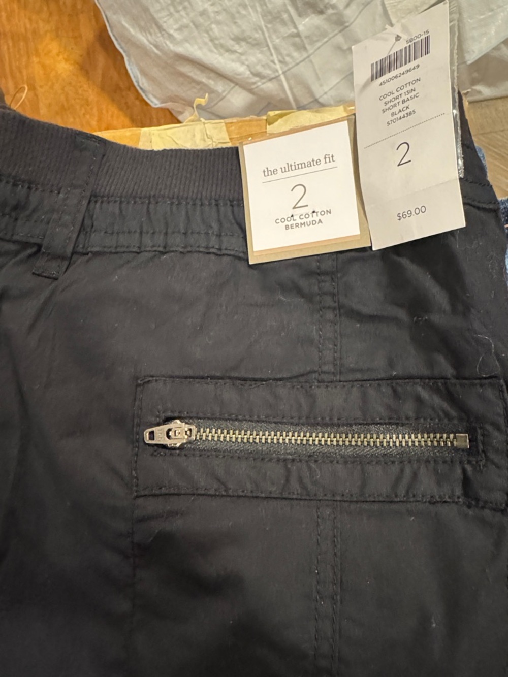 Chico's Black Cool Cotton Bermuda Shorts